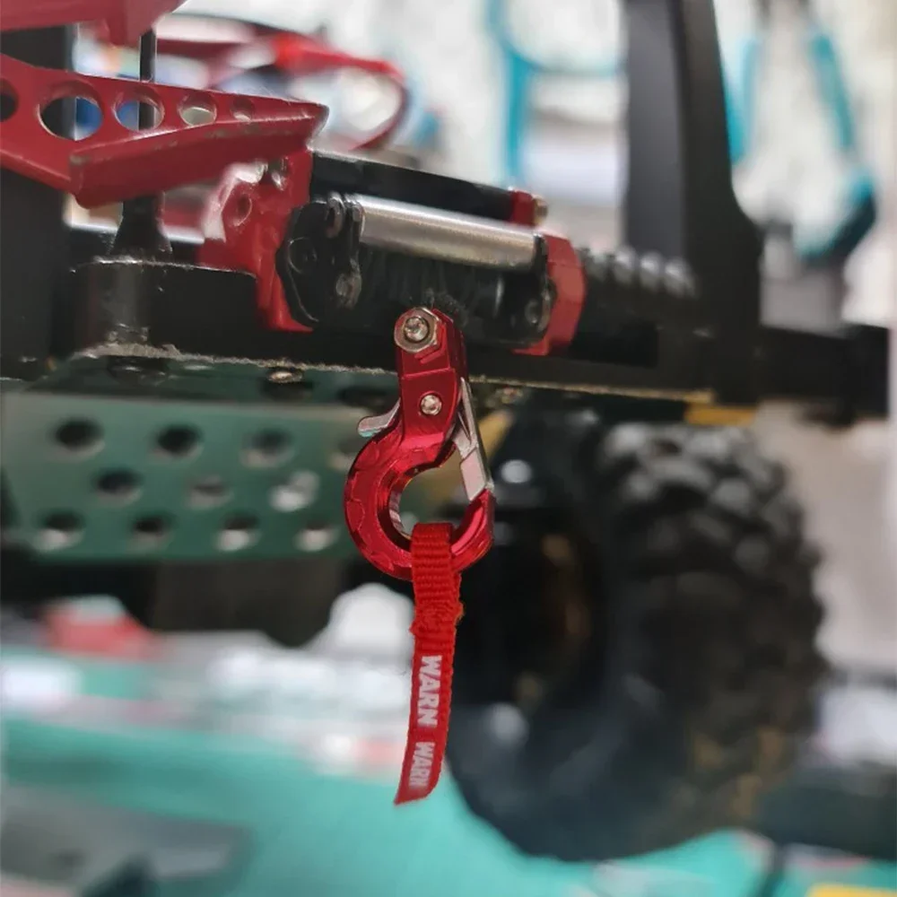 Gancho de Metal CNC para remolque, cabrestante con cadena de remolque, accesorios para coche RC 1/10 Axial SCX10 TRX4 D90 Tamiya CC01