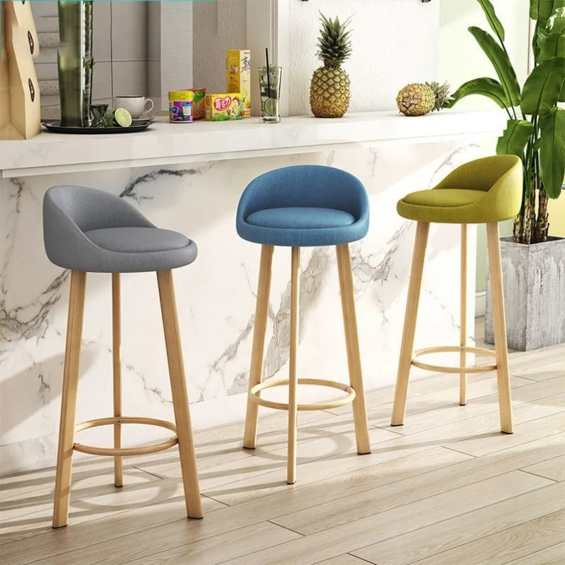 High Quality Metal Legs Bar Chair Modern Simple High Stool Bar Stool Creative Bar Chair Domestic High Dining Chair