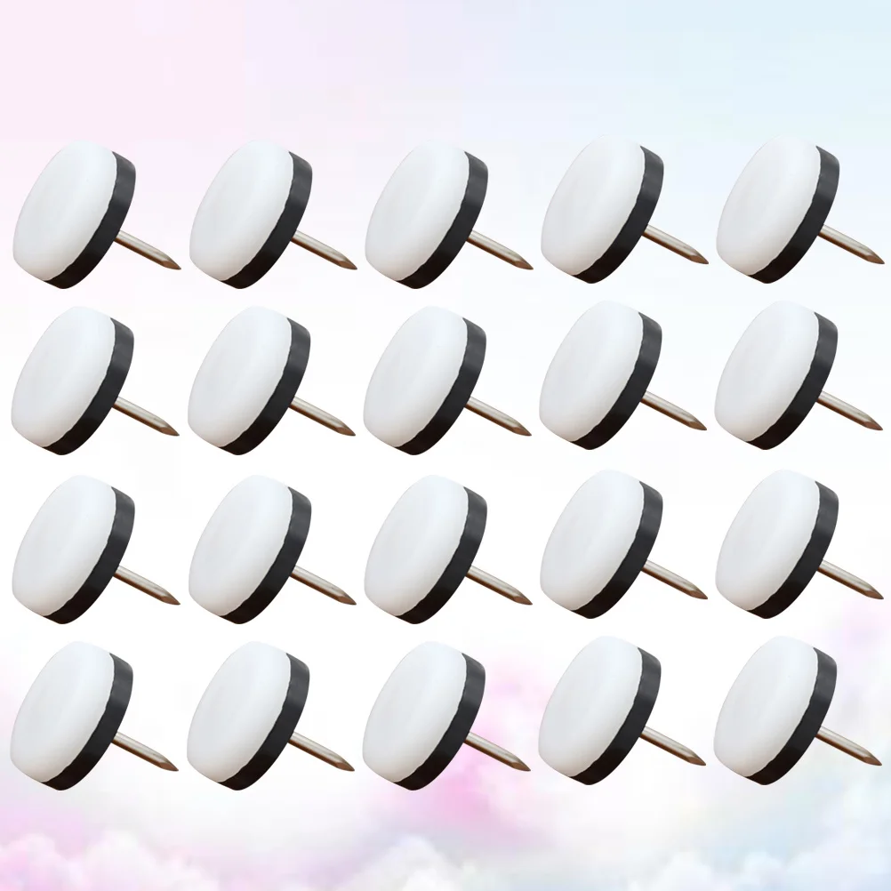 

50pcs 28Mm Chair Leg Pads Non Skid Nail Mat For Furniture Table Wood Floor Protector Home Kitchen Office Use White