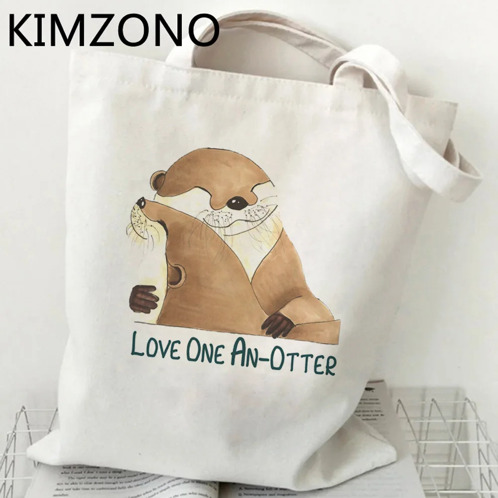 Otters shopping bag shopper tote jute bag grocery bag fabric bolsas reutilizables boodschappentas tote cabas