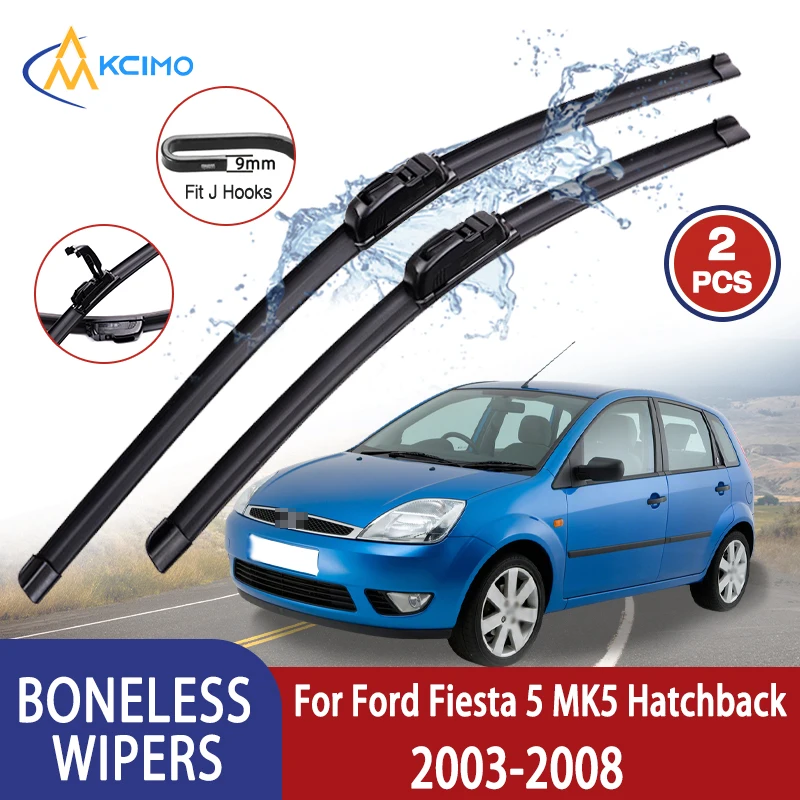 

Kcimo For Ford Fiesta 5 2003-2008 Car Wiper U-type Soft Rubber Boneless Wiper HD Quiet Durable Automotive Wiper 22"+16"