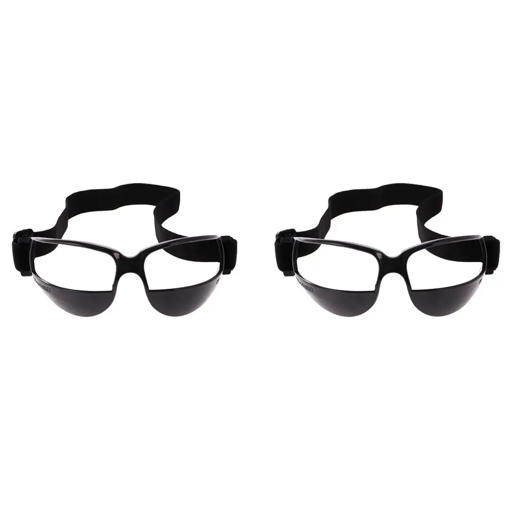 2 Pieces Basketball Goggles Dribble Specs Sport Eyewear Professional Training Equipment Black