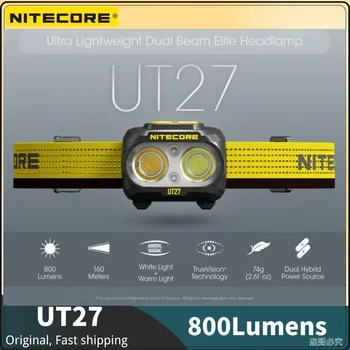 NITECORE UT27 Dual Beam light ไฟหน้า 800 Lumens USB ชาร์จช่วงกว้าง Dual Power ไฟหน้า Spotlight