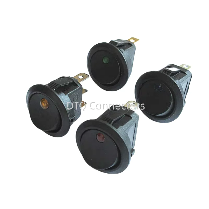 4PCS 12V circular cat eye switch boat type switch KCD1 power switch 3 pins 2 gears 20mm