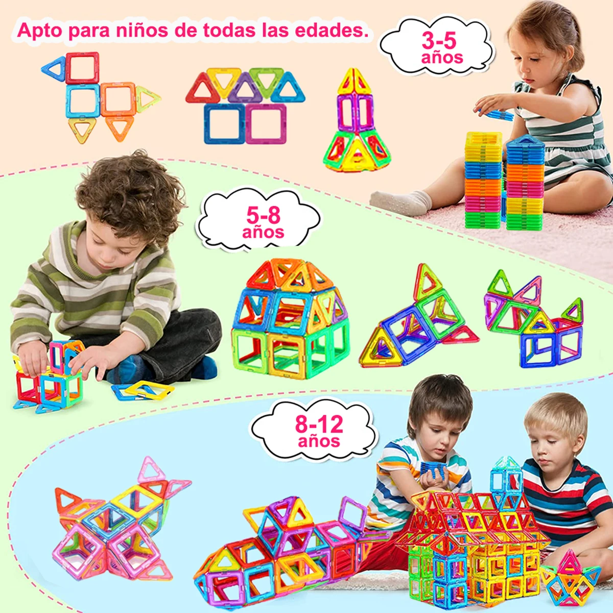 Blocs de Construction magnetiques pour enfants, DIY ensemble de Construction, jouets d'anniversaire et d'Halloween, cadeau