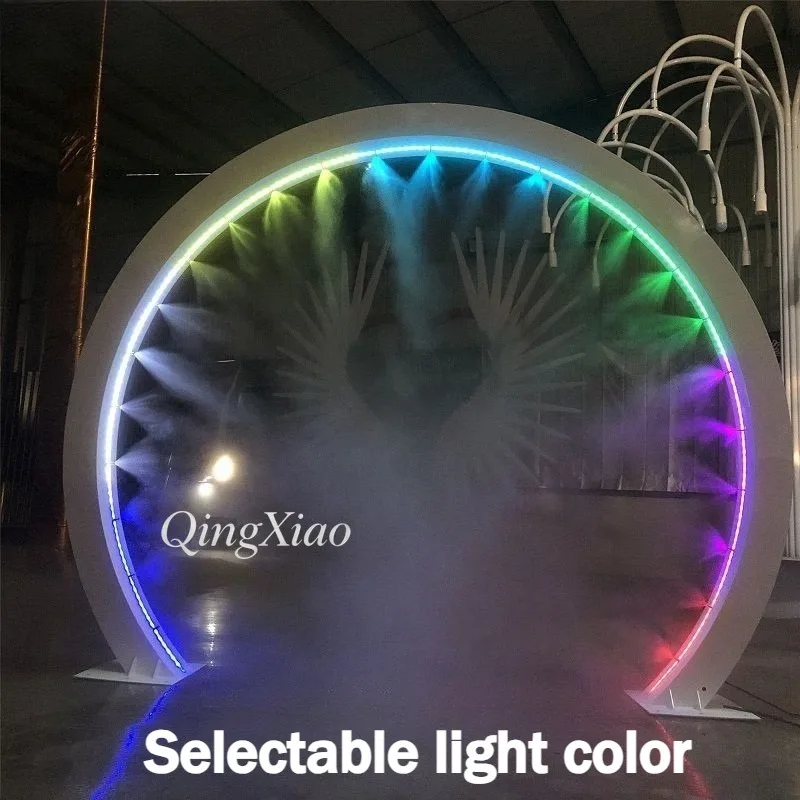 Stainless Steel Circular Mist Portal Art Ornament for Event Garden Park Villa Courtyard Outdoor Landscape Scene Decoration