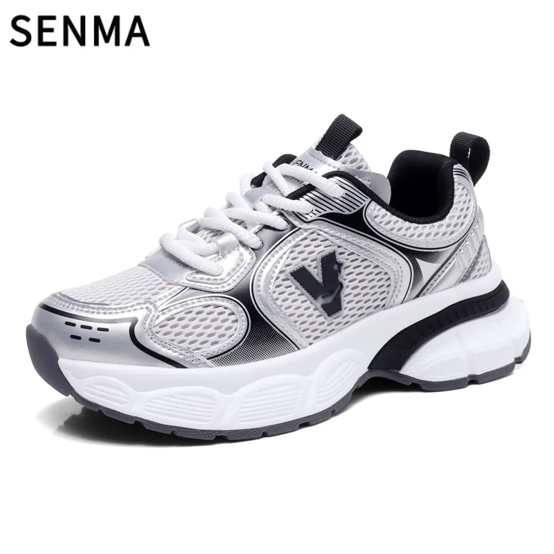 

SENMA Women's Sneakers Thick Soled Dad Shoes Women's Mesh Shoes 2025 New Breathable Mesh Sports and leisure Shoes Female Shoes