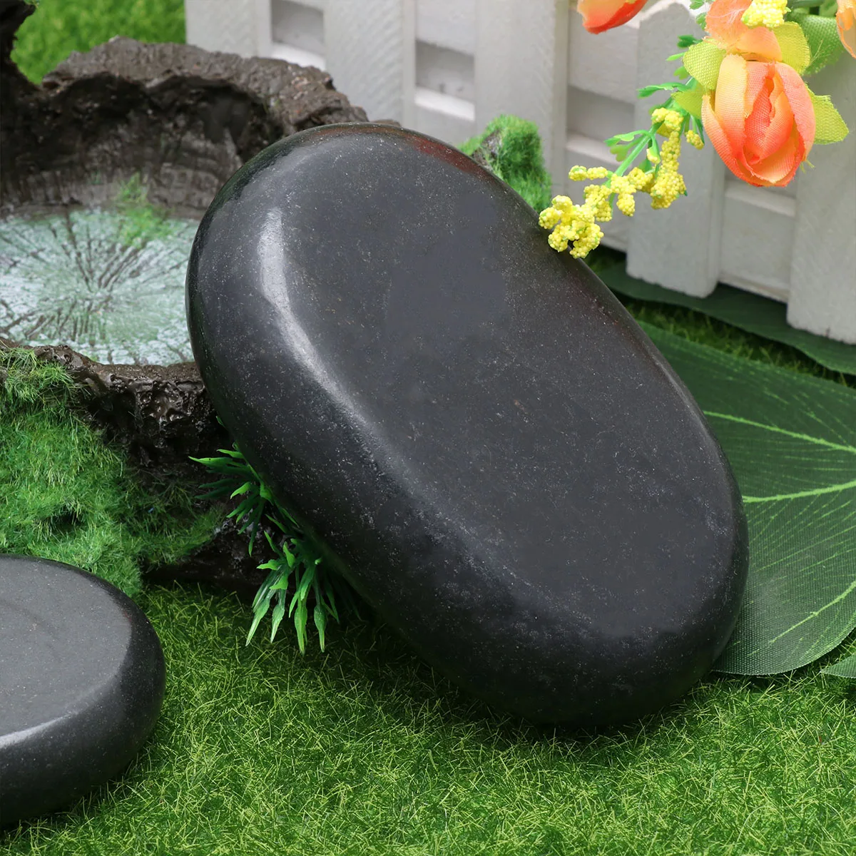 

Натуральный вулканический массаж, гладкие энергетические камни с плоской спинкой для спа, горячее облегчение электромагнитного излучения с маслом