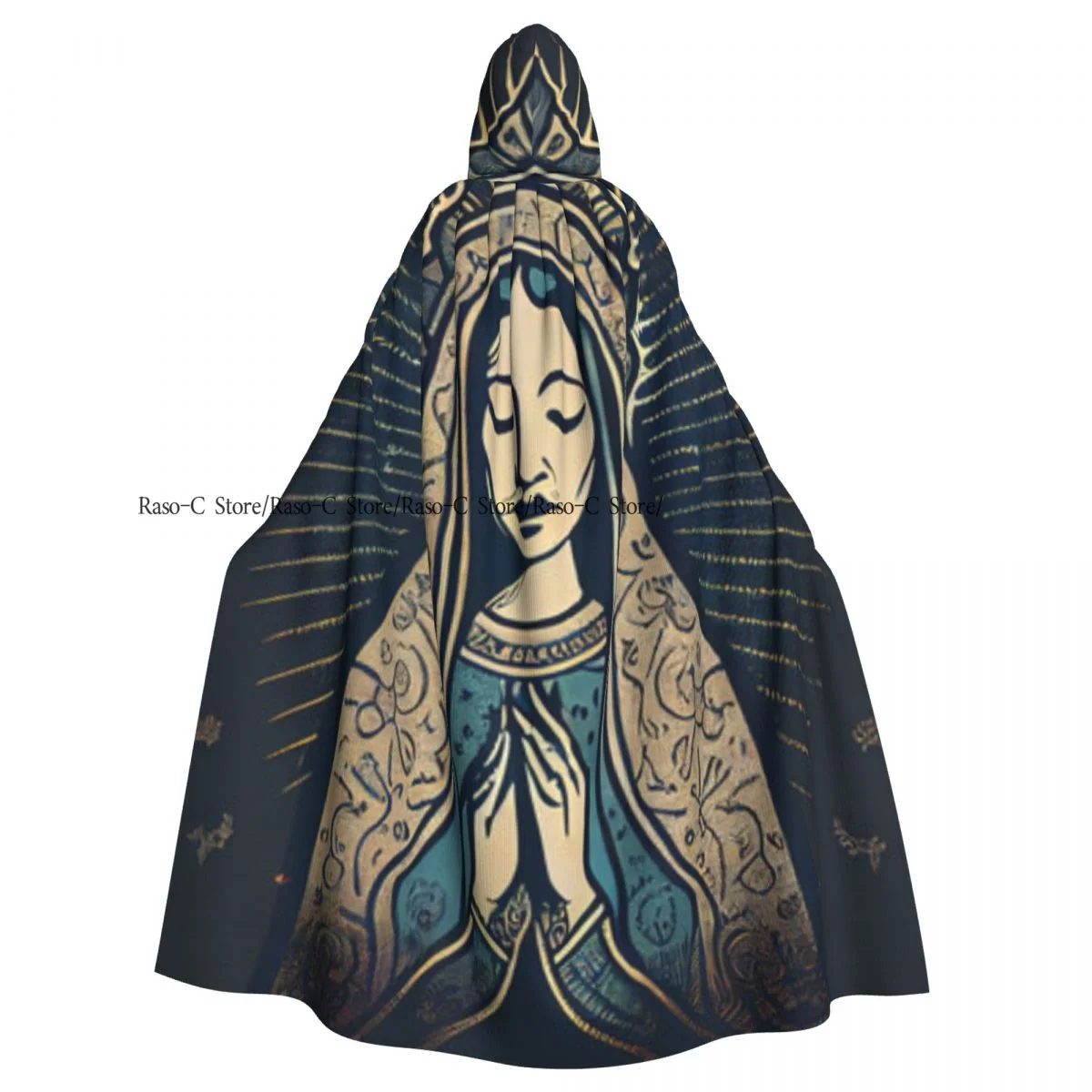 Unisex Adult Lady Of Guadalupe Cloak with Hood Long Witch Costume Cosplay