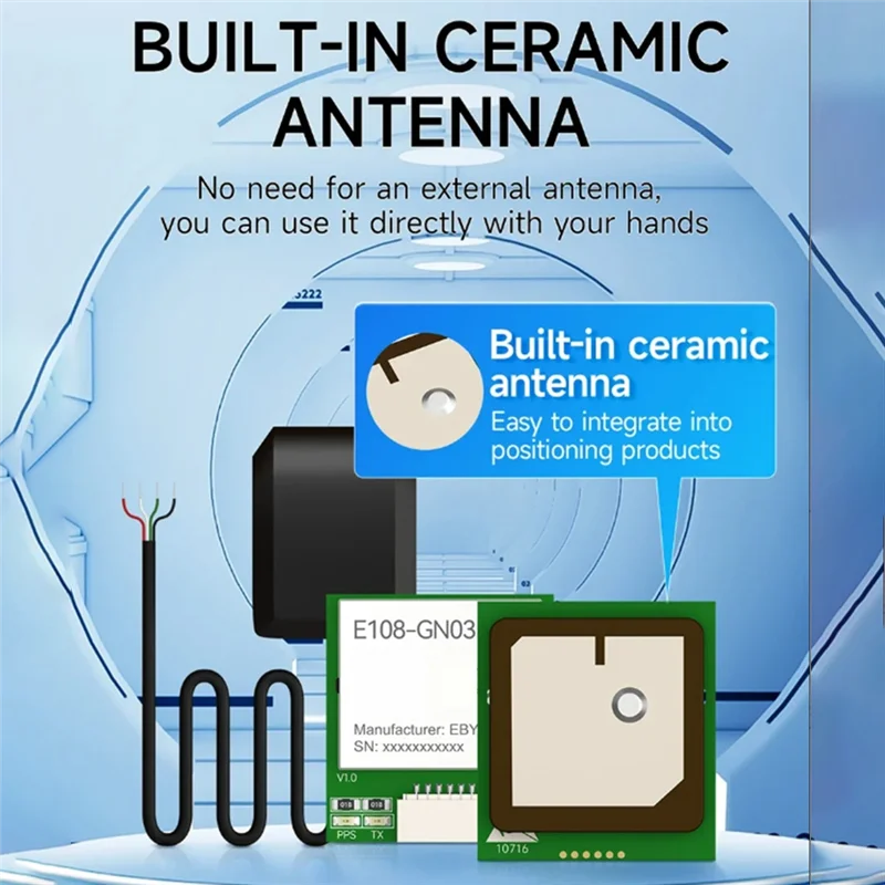 SQPP-Низкое энергопотребление Малый размер GNSS-модуля E108-GN03 Серия Многомодовая спутниковая навигация положения BDS GPS ГЛОНАСС 485