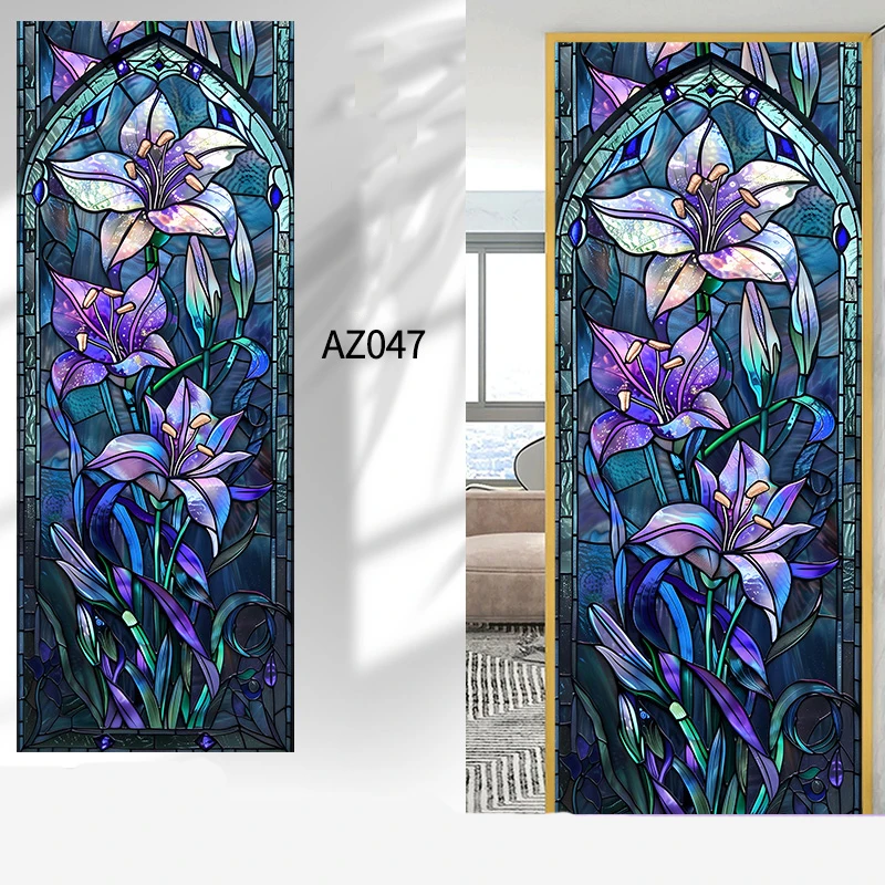 الكلاسيكية الأزهار ساكنة تتشبث الخصوصية نافذة الفيلم مبهمة الملون روز تتشبث الزجاج ملصق حورية البحر الحمام الأفلام الزخرفية #5