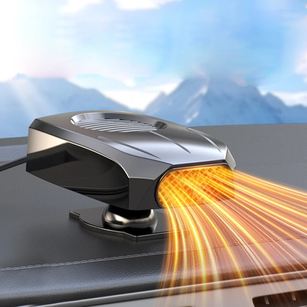12V/24V Car Windshield Defroster Adjusted 360 Degrees Up And Down Fast Heating Defogger 2 In 1 Car Heater Fan