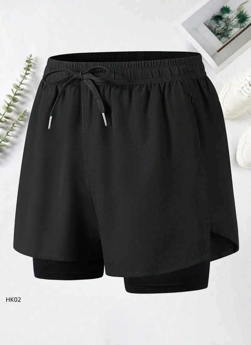 

Новые мужские двухслойные спортивные шорты для лета 2026 года: уличные, повседневные, однотонные, для бега, легкой атлетики, быстросохнущие, пляжные брюки