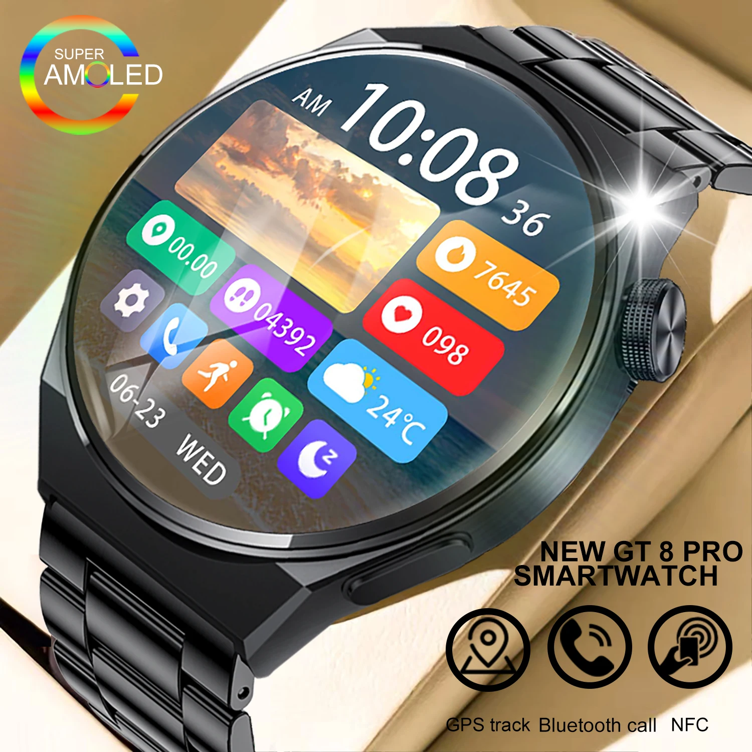 

NEW GT8 PRO NFC GPS Luxury SmartWatch Men Heart Rate Bluetooth Call Sport Smartwatch Sleep Mode Message multifunction Smartwatch