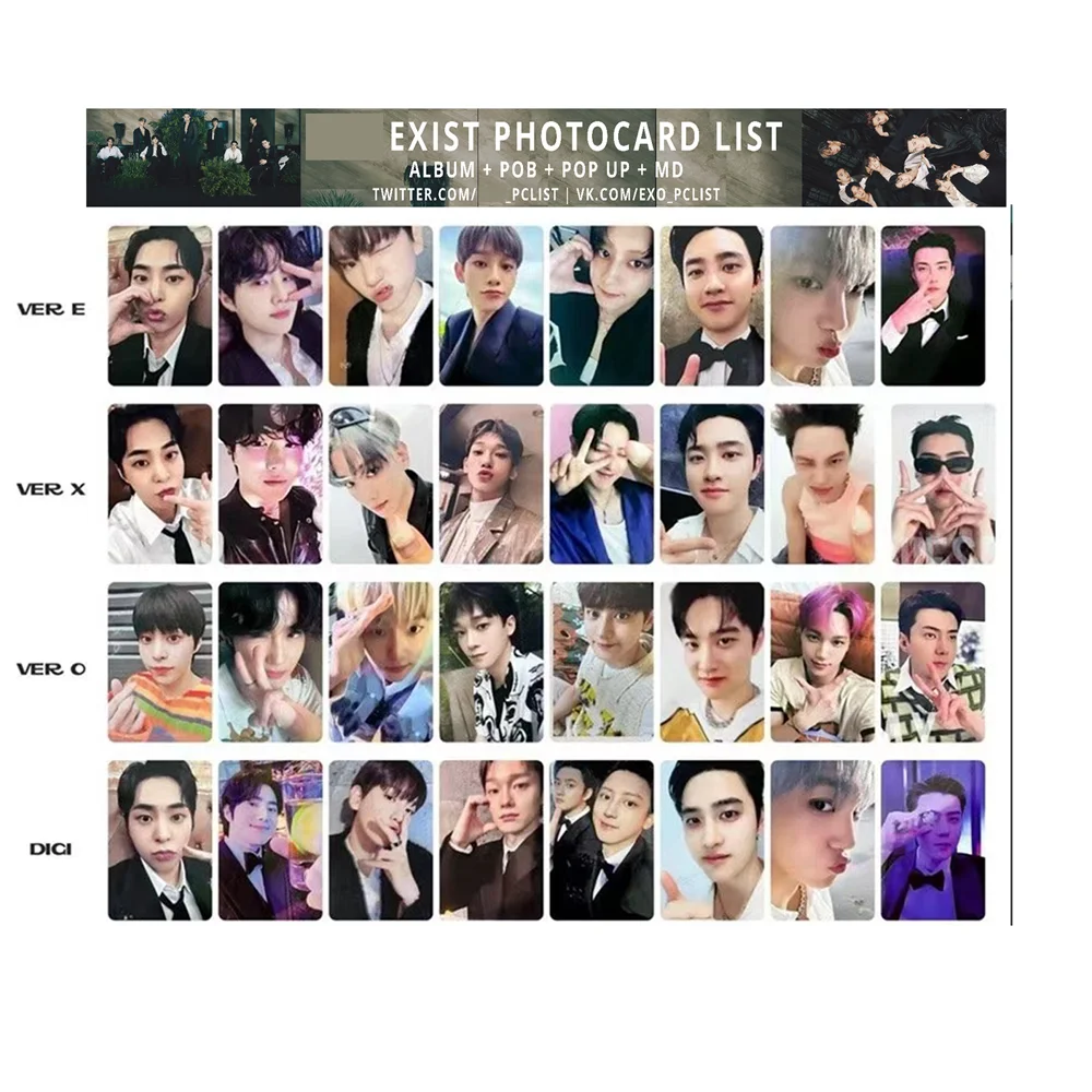 KPOP BAEKHYUN EXIST Album Personal Pre-Orderd Photocards Cream Soda SMINI Ver. Two-Sided LOMO Cards SeHun KAI Fans Collection