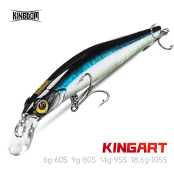 Kingart-Leurres de pêche au vairon coulant, Jerkbemberg, Wobblers à bonne action, Appâts durs silencieux FR, Bar, 6g, 9g, 14g, 18.6g