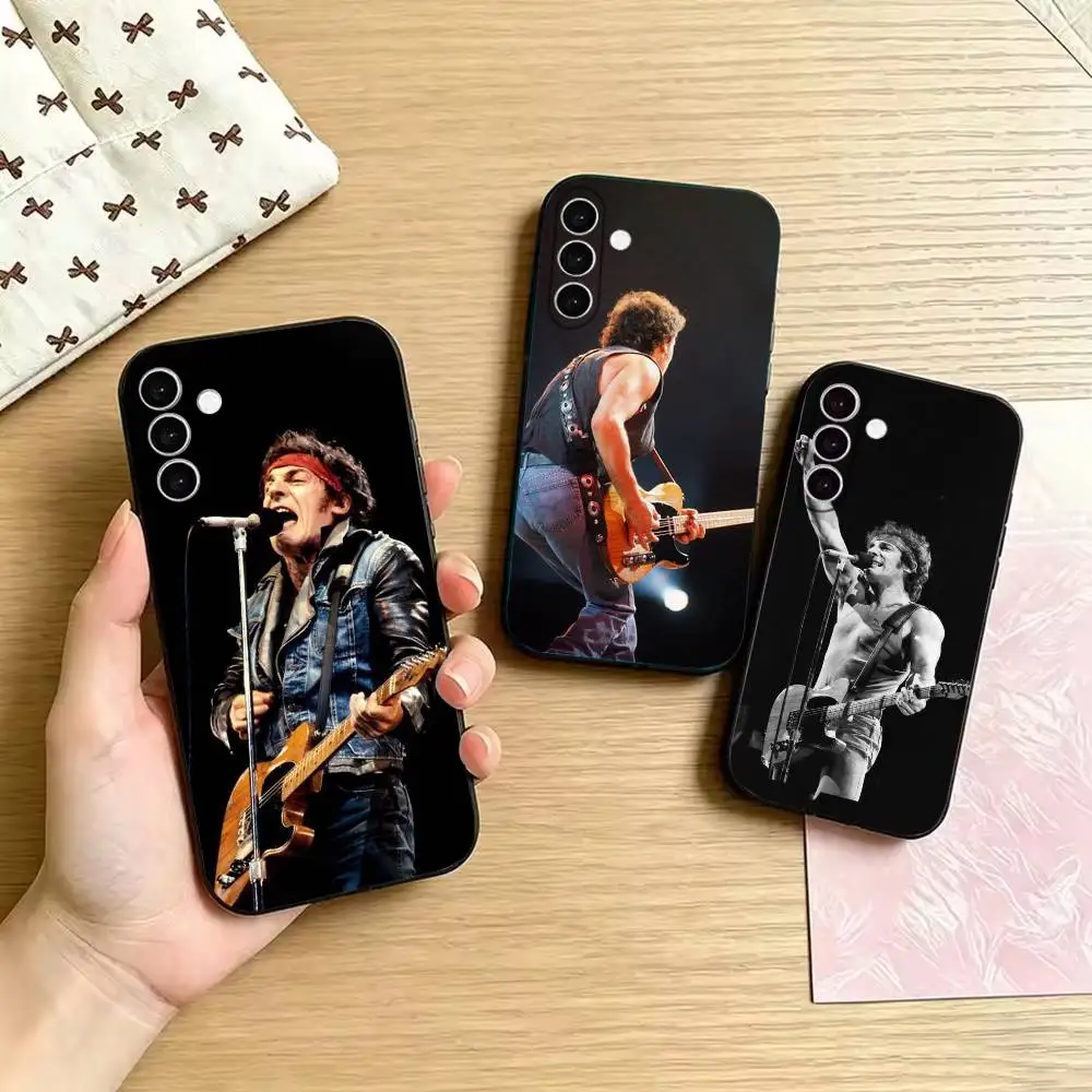 Bruce Springsteen Soft Black Cover, Fit for Samsung Galaxy A02S,A12,A22,A32,A42,A52,A21S,A31,A41,A51,A71,A72,A73,A30S