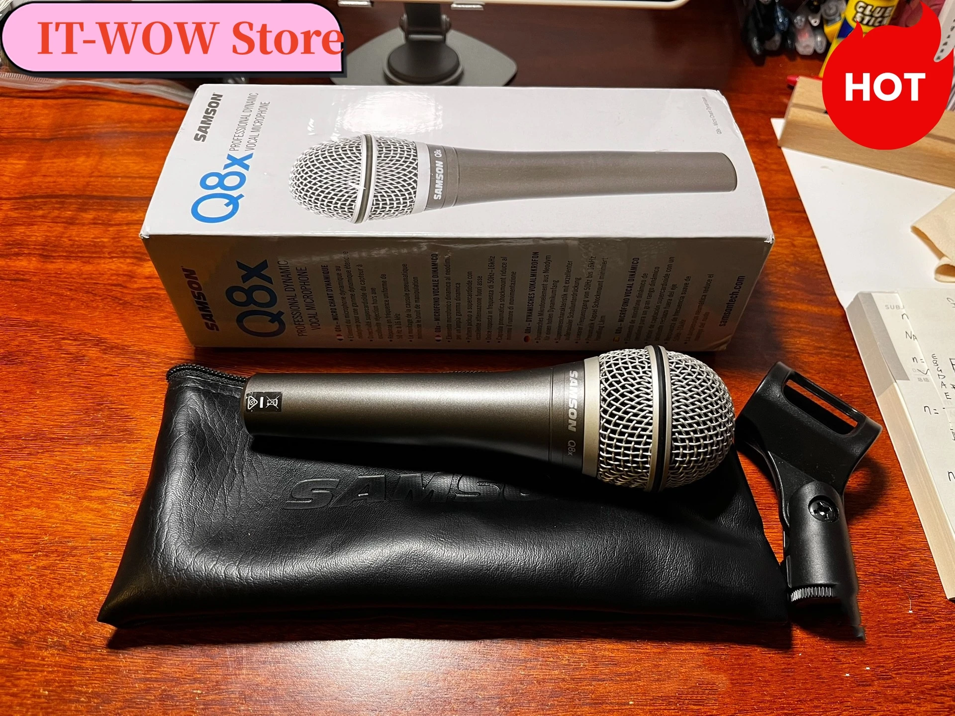 

Original SAMSON Q8X Updated version Q8 Professional Dynamic Vocal Microphone handheld microphone with carry bag and clip