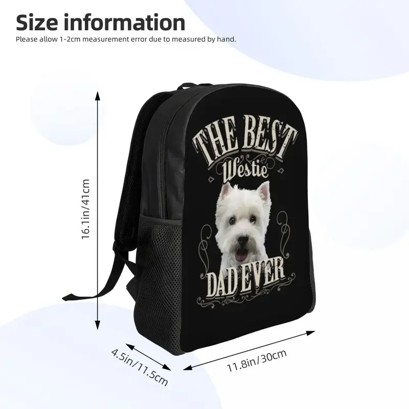 Najlepszy Westie Dadever podróżny plecak męski damski szkolny Laptop z plecakiem West Highland White Terrier psi plecak z studentka