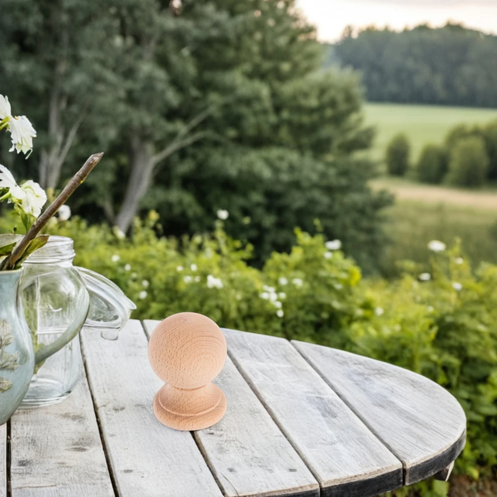 

Solid Wood Decorative Columns Beige Handcrafted Finials for DIY Home Decor Wooden Balls Roman Design Pillar Shape