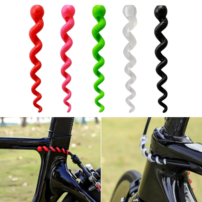 5 Pcs /Pack Bike Brake Cable Housing Protection Silicone Bike Frame Protection Brake Line Shift Cable Plastic Rubber Sleeve