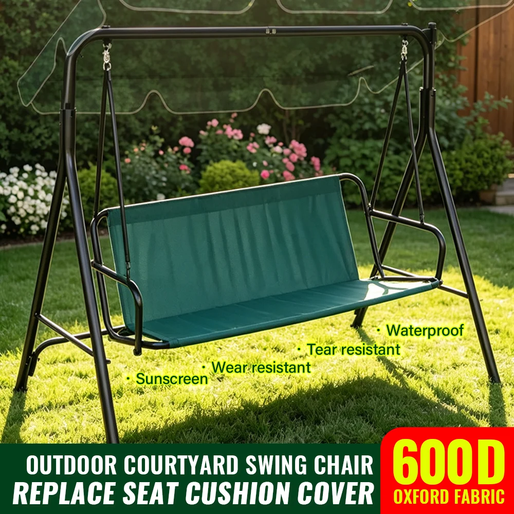 127x50x50cm 600D Oxford Cloth Swing Seat Cover, Garden Courtyard Swing Protection Cover, Waterproof Seat Cover