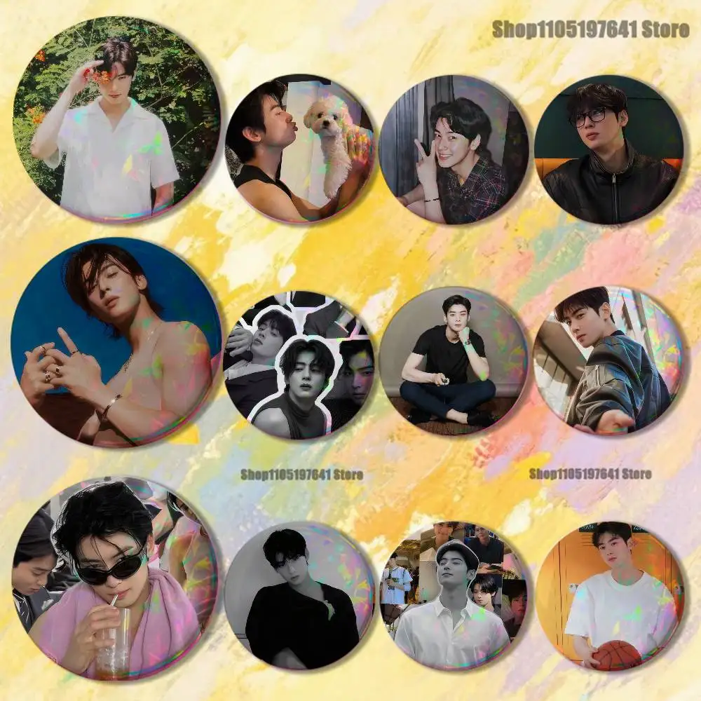 

Singer Cha E-Eun WooES Badges Button Round Creative Pin Brooch Badge Bag Decor Accessories Fans Collect Friends Gifts