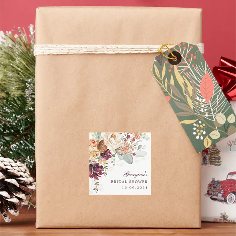 สติกเกอร์ชื่อและวันเกิดแบบกำหนดเอง 90 ชิ้น (สำหรับงานแต่งงาน พิธีบัพติศมา การ์ดเชิญงานปาร์ตี้)