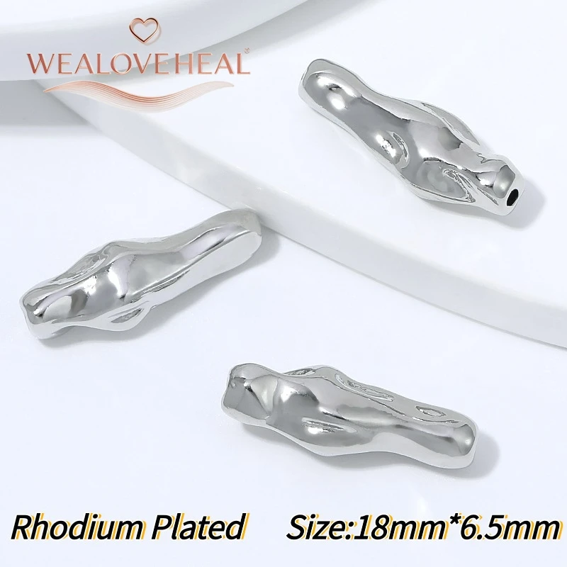 schmuckherstellung zubehör,perlen für schmuckherstellung,18x6,5mm massive geschmolzene Textur-Röhren-Abstandshalterperlen, 18K vergoldetes Messing, lange Nudel-Abstandshalter für Armbänder,Halsketten und Schmuckzubehör – Detail 20