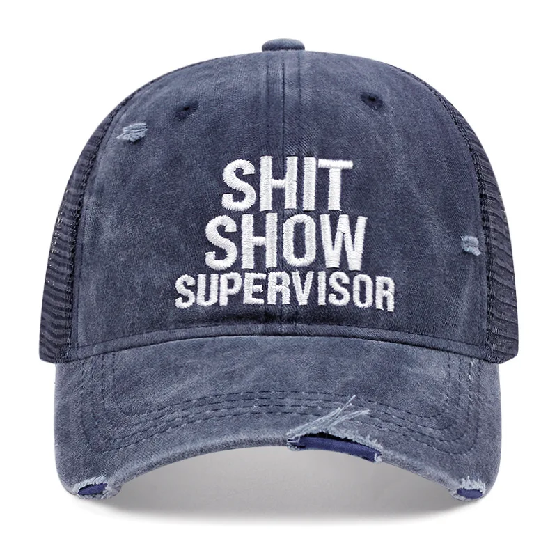 Unisex SHIT SHOW SUPERVISOR Embroidery Wash Baseball Caps Spring and Autumn Outdoor Adjustable Casual Hats Sunscreen Hat Sports