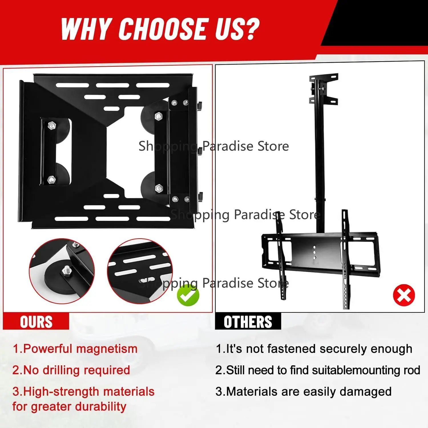 

Ma-Gnet Mount Kit with Release and Three Sixty Degree Protection, RVs, Vans, Boats, Trucks, Starlink Mini, Upgrade