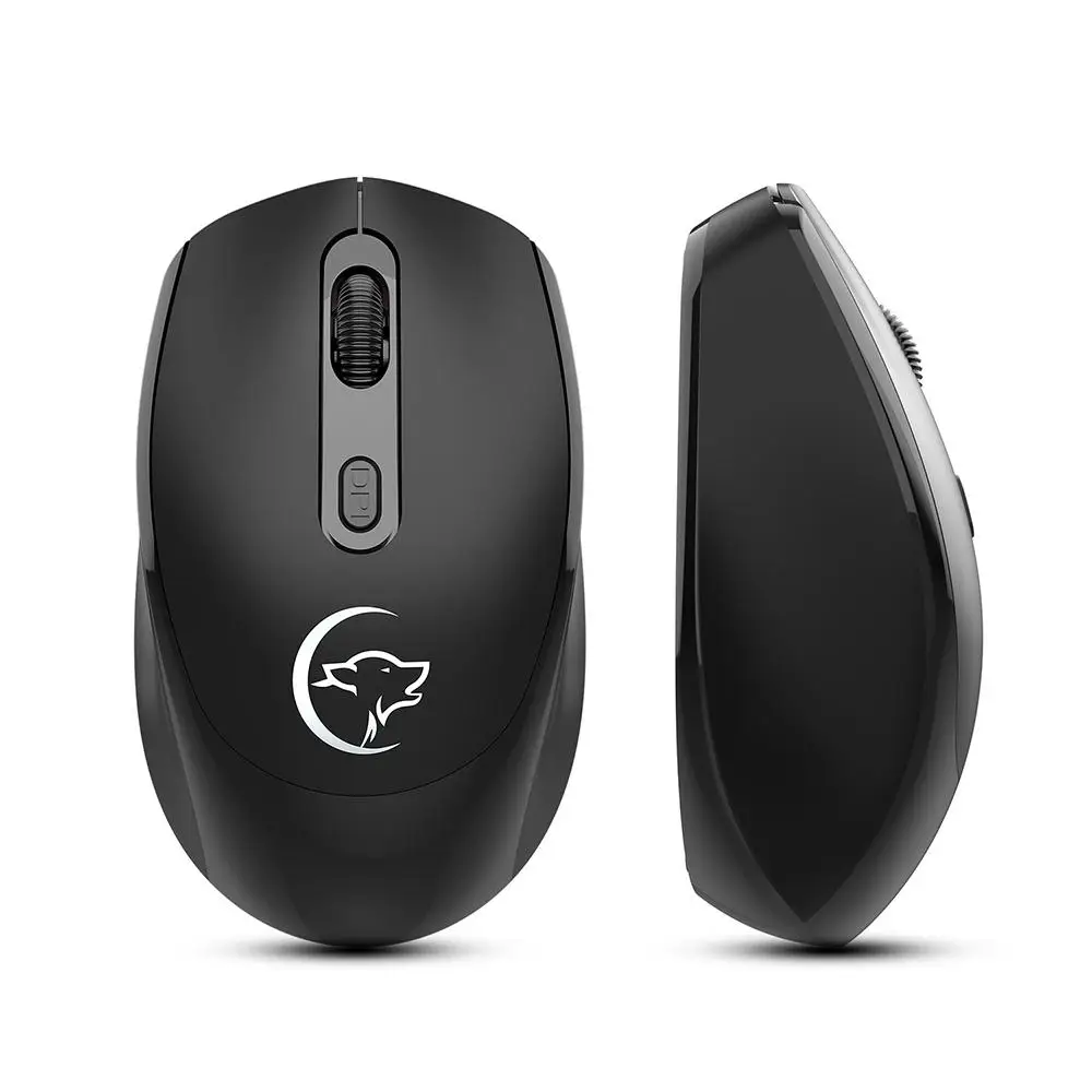 2.4G Wireless Mouse Metal Noiseless Silent Click Optical 2400dpi Mouse Rechargeable 2 Keys Gaming Mouse For Computer Laptop PC