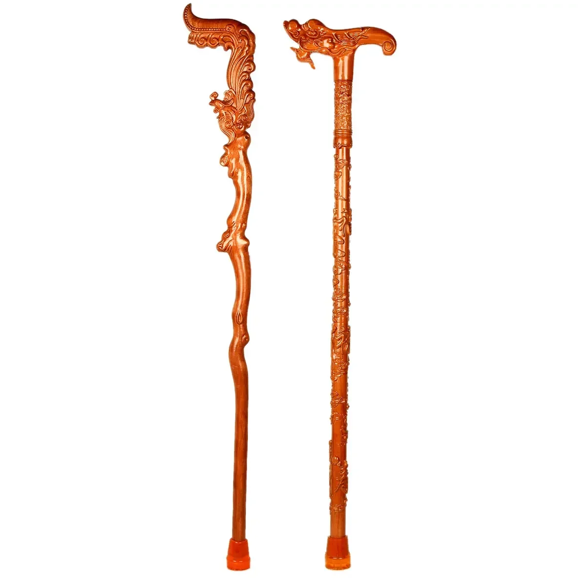 Walking Stick Faucet Solid Wood Peach Wood Walking Stick Wood Wooden Anti-Slip Walking Stick