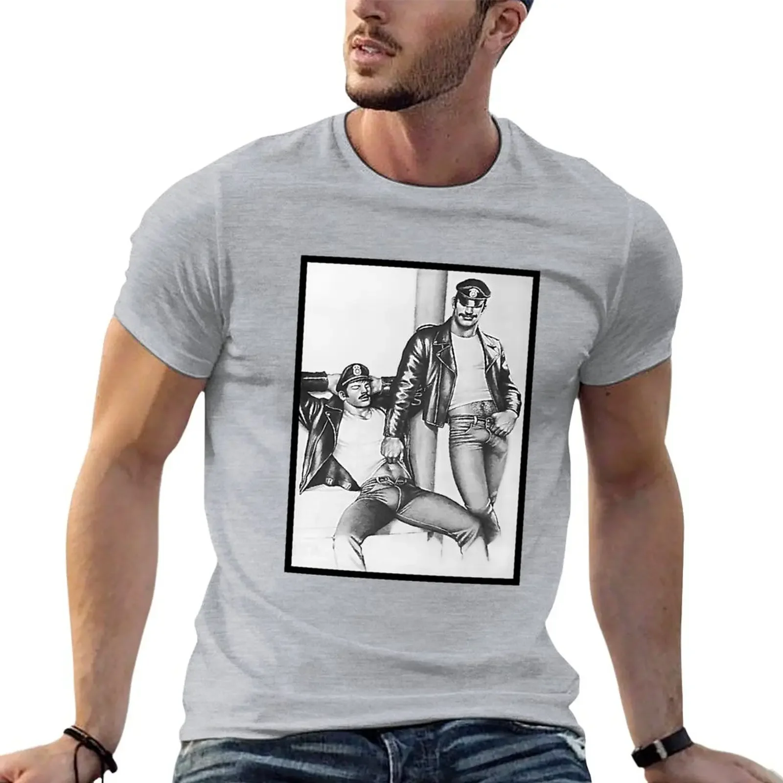 Sweat Plus Sizes Quick Drying Mens Graphic T-shirts Pack Vintage Tom of Finland - Frisky Duo T-shirt Clothing Oversized Funny