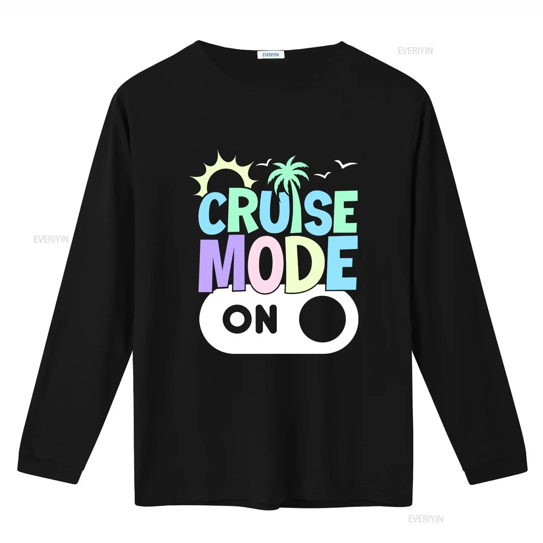 Cruise Mode On T Shirt Family Matching Vacation 2022 Squad Outfits Tropical Print Summer Fashion vintage Washed homme