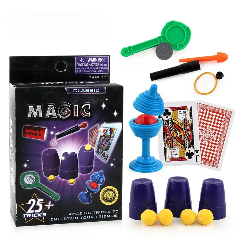 1SET Simple Magic Prop Beginners Magic Kit Set For Kids Exciting Magician Tricks Performance Show with Instruction Manual