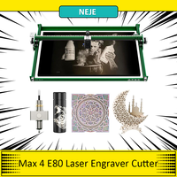 NEJE Max 4 E80 Laser Engraver Cutter, 24W Optical Power, Fixed Focus, Auto Air-Assist, 4-Axis Control, 750mm/s  High-Power