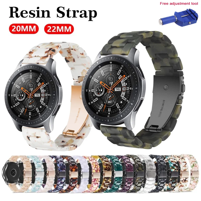 

20mm 22mm Resin Watch Strap for samsung galaxy watch 3 46mm active 2 40 44mm strap Gear S3 band replacement for huawei gt2 watch