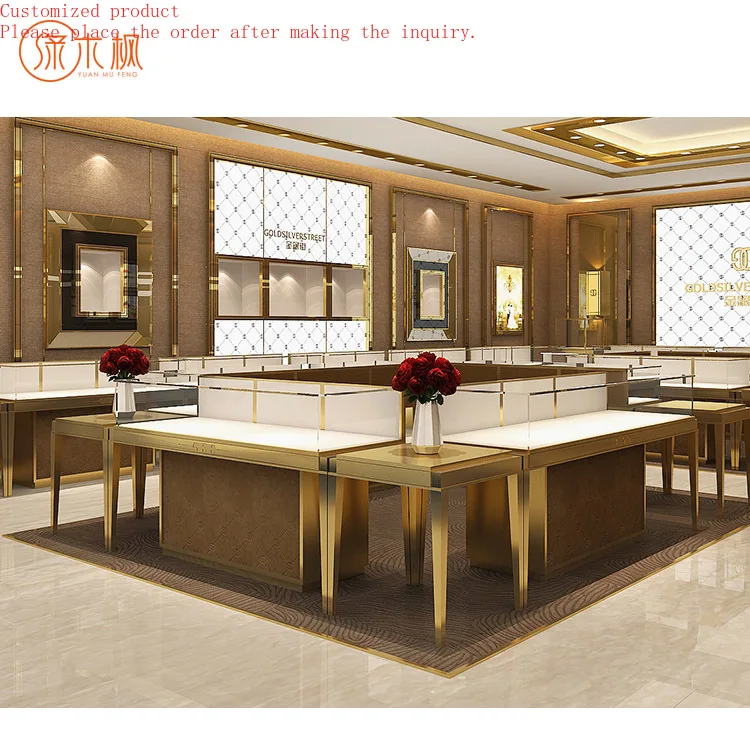 

Luxury Retail Shop High-end Custom Jewelry Glass Display Case Lock Set Watch Display Showcase for Store