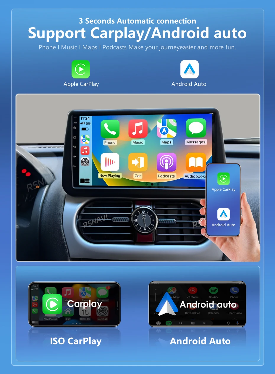 Android 16 Carplay Auto Screen Car Radio Multimedia Player For Opel Combo Corsa Tigra 2001-2011 Autoradio Stereo 2Din Head Unit