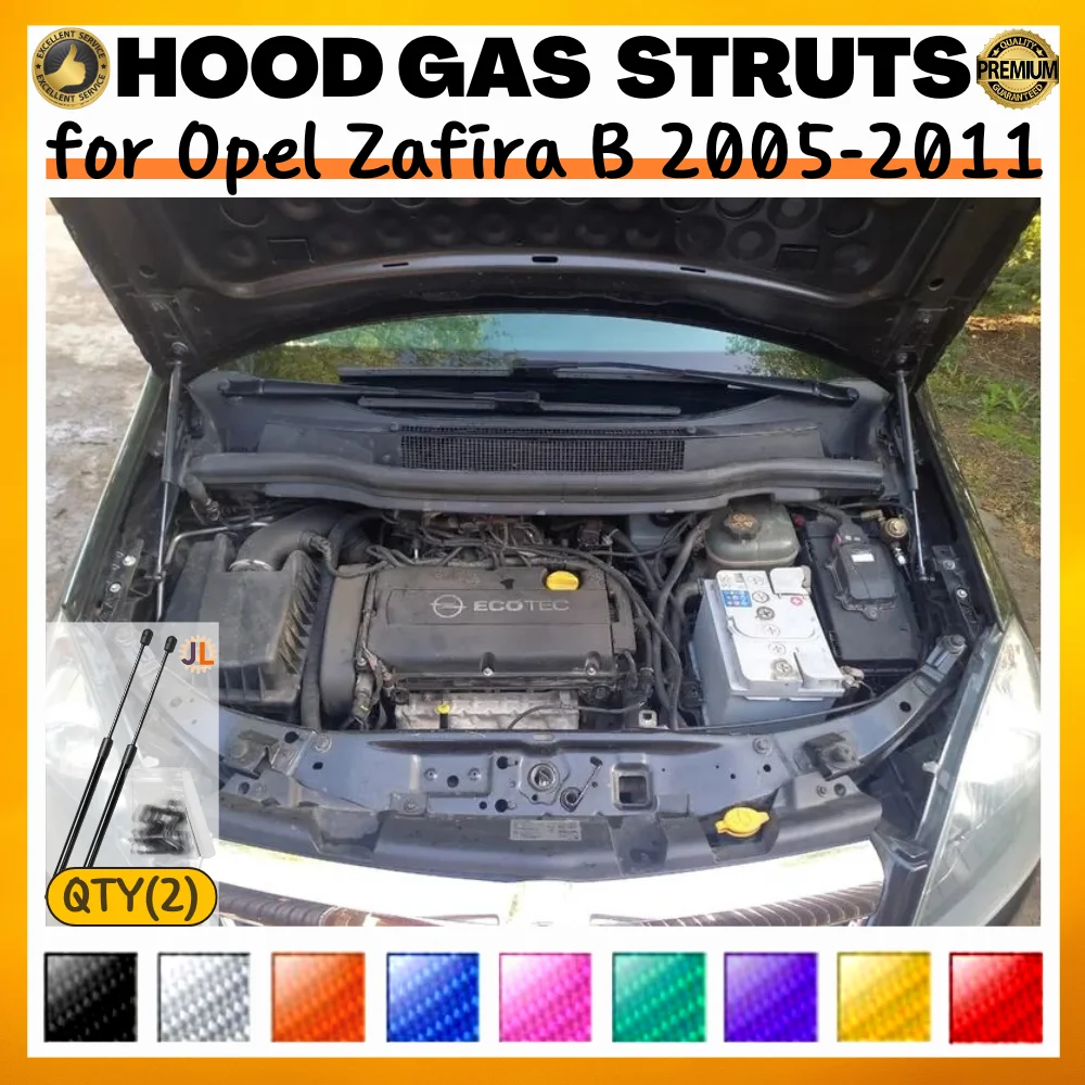 

Qty(2) Стойки капота для Opel Zafira B 2005-2011 Модифицированные газовые пружины переднего капота Амортизаторы Подъемные опоры Амортизаторы Реквизит