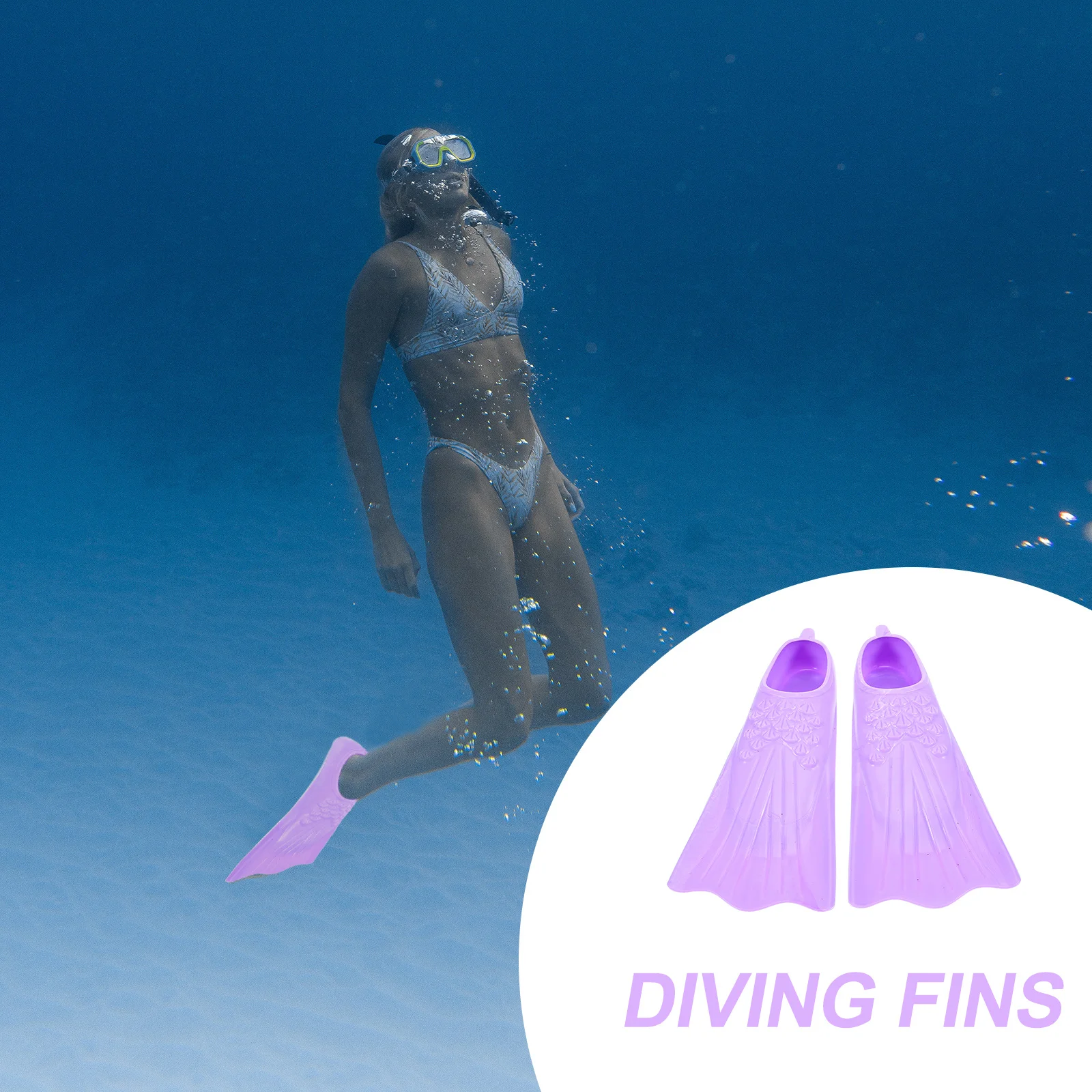 

1Pair Silicone Short Fins Smooth Comfortable Fit Ideal for Snorkeling Swimming Training Kids Adults Open Heel for Pool