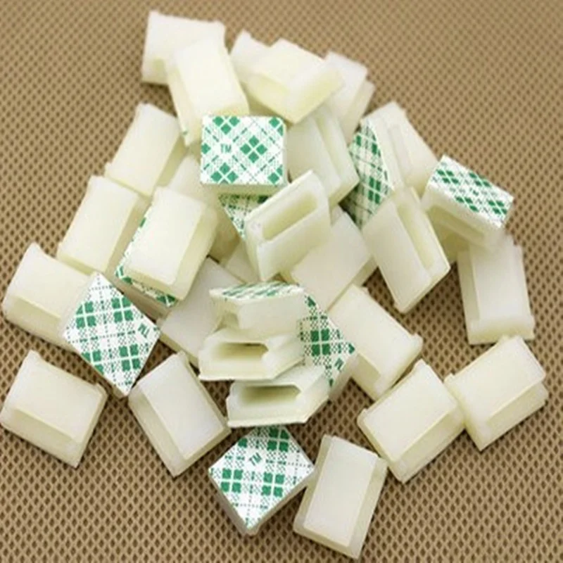 FC-1/2 أسود أبيض مقاطع كابلات ذاتية اللصق قطرة حامل السلك مدير الحبل سيارة ثابتة المشبك سلك كليب الملحقات #6