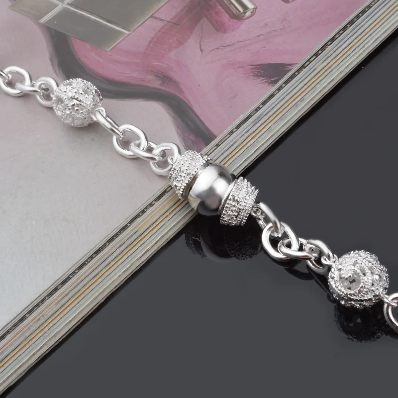 925 sterling Silver geometry Circle Chain Bracelets for Women luxury Fashion Party Wedding Accessories Jewelry Christmas Gifts