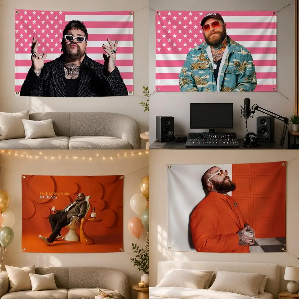 American Soul Singer Teddy Swims Art Flags Wall Hanging Flag Banner for Bedroom Dorm Party Festival Camping Indoor Outdoor Decor