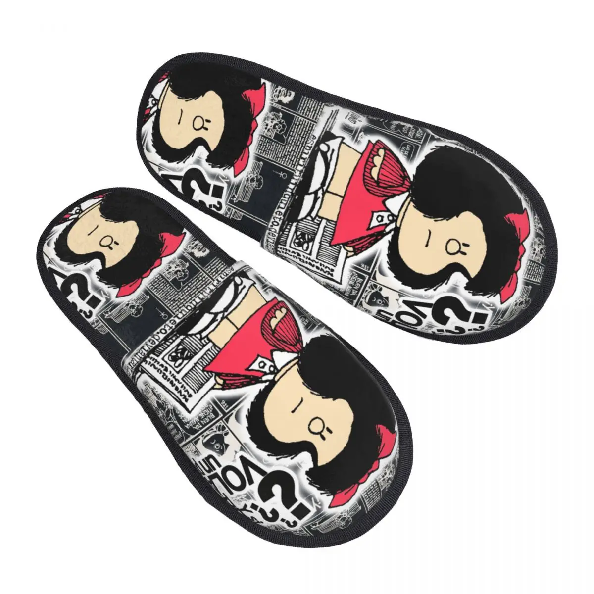 Custom Mafalda Kawaii Cartoon Soft Memory Foam House Slippers Women Anime Comics Cozy Warm Anti-skid Sole Slipper