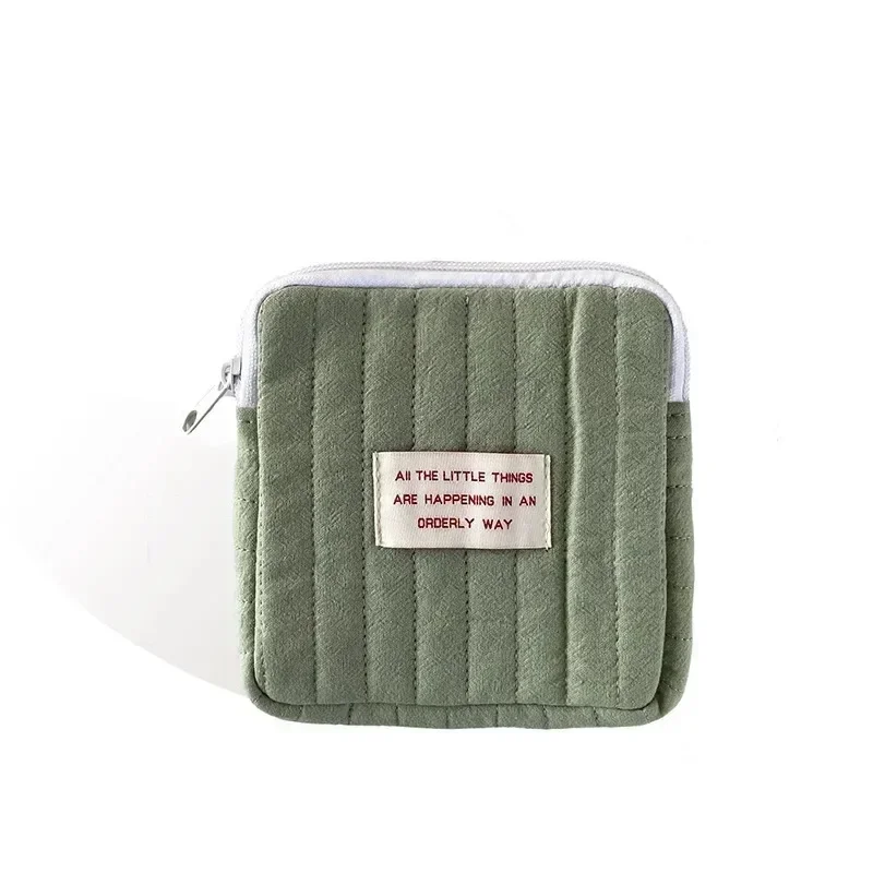 Sacs de rangement pour serviettes hygiéniques en coton, porte-monnaie coréen mignon, étui en poudre pour carte d\'évaluation de bijoux, petits sacs à