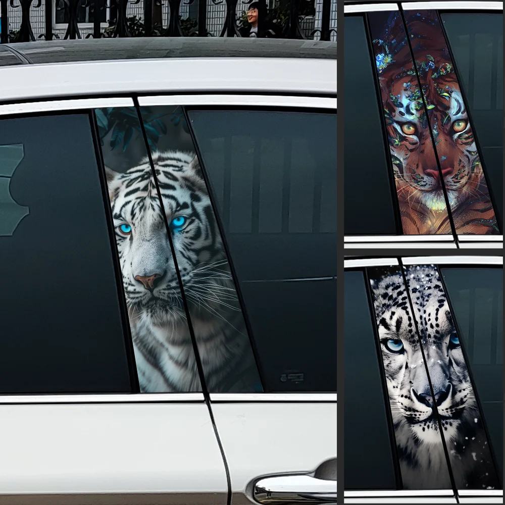 

Ferocious Tiger Car Stickers Funny Auto B Pillar Waterproof Decoration DIY Cover Car Doors Pillar Sunscreen Decals Accessories