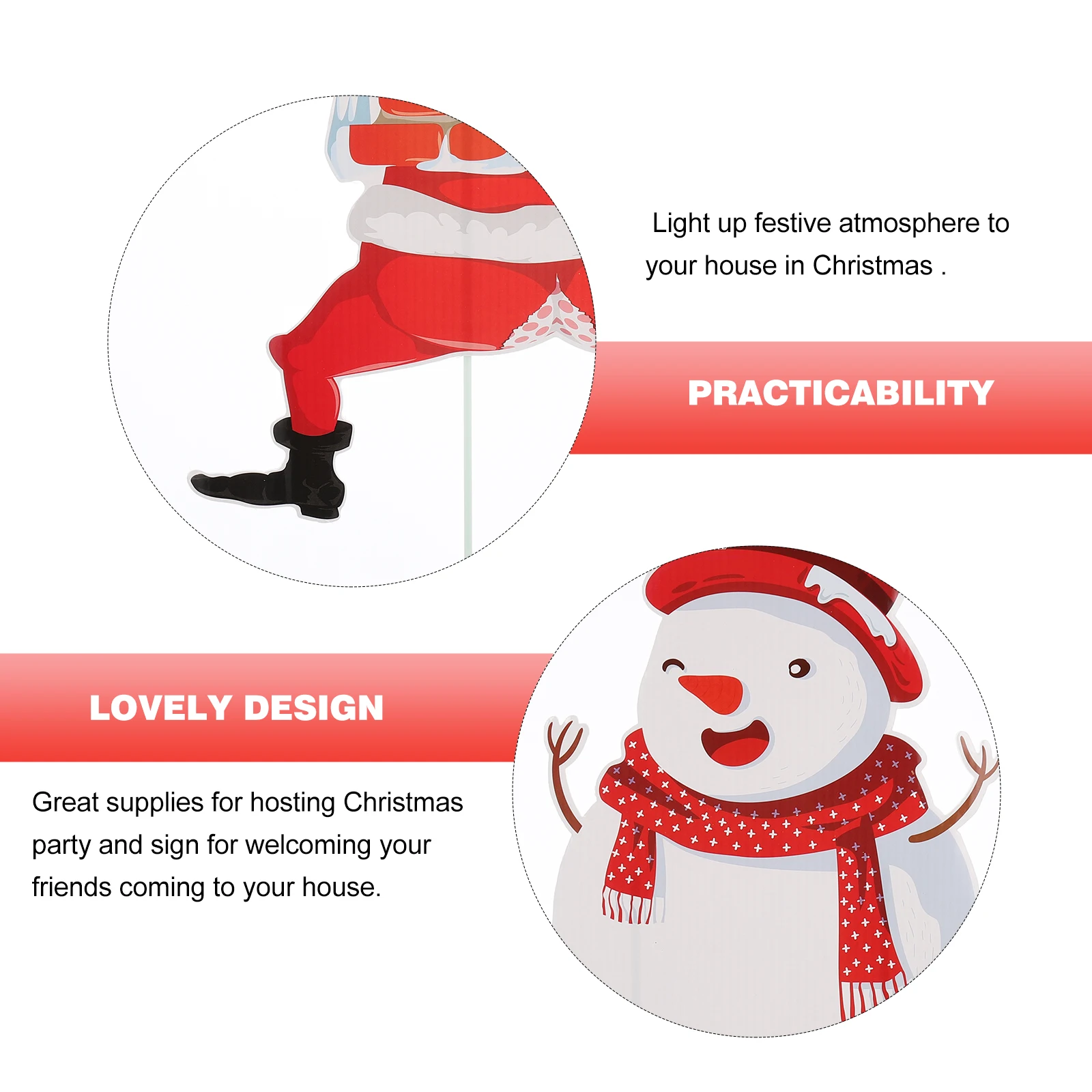 

3Pcs Christmas Yard Signs Outdoor Lawn Decorations Lightweight Garden Party Scene Holiday Sign Christmas Yard Signs