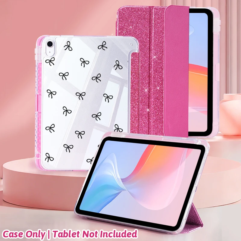 

Single-pack transparent acrylic tri-fold sequined tablet case,For iPad Mini 6/7/9.7/10.2/10.5/Air 4/Air 5/10.9/Pro 11/10th A16